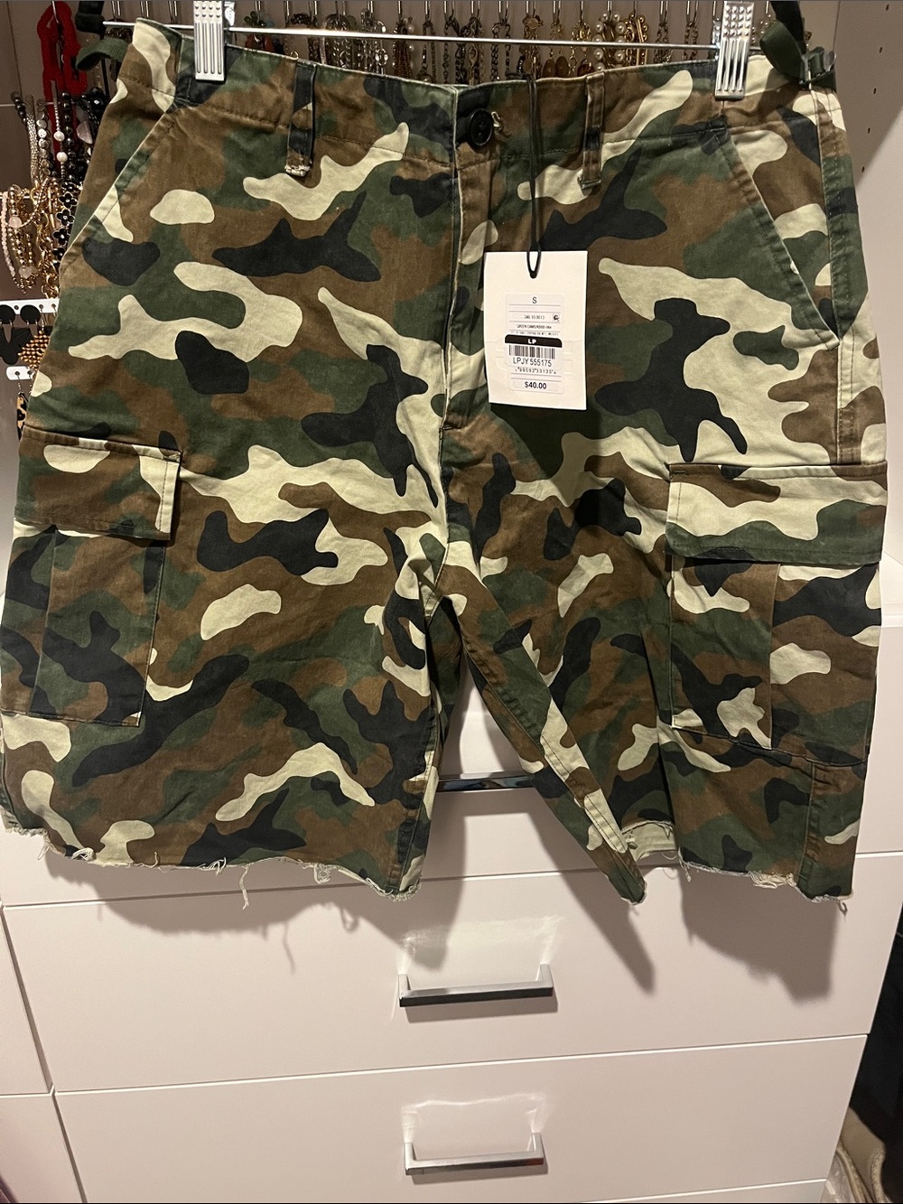KBB KAHLANA Mid Rise Camo  Cargo Shorts - Green Camo - Picture 4 of 7